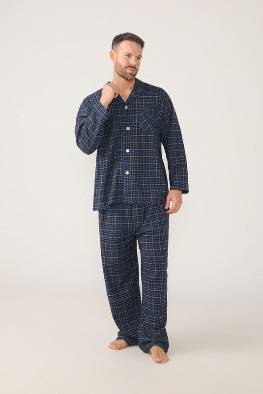 Contare Mens Winterweight Long Sleeve Set Ancestry Tartan - Woodsmoke (3XL - 5XL)