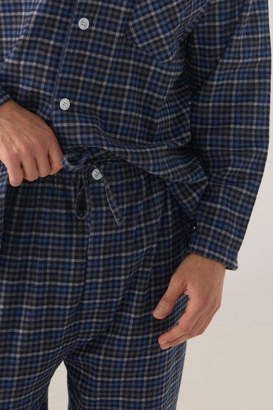 Contare Mens Winterweight Long Sleeve Set Ancestry Tartan - Woodsmoke (3XL - 5XL)