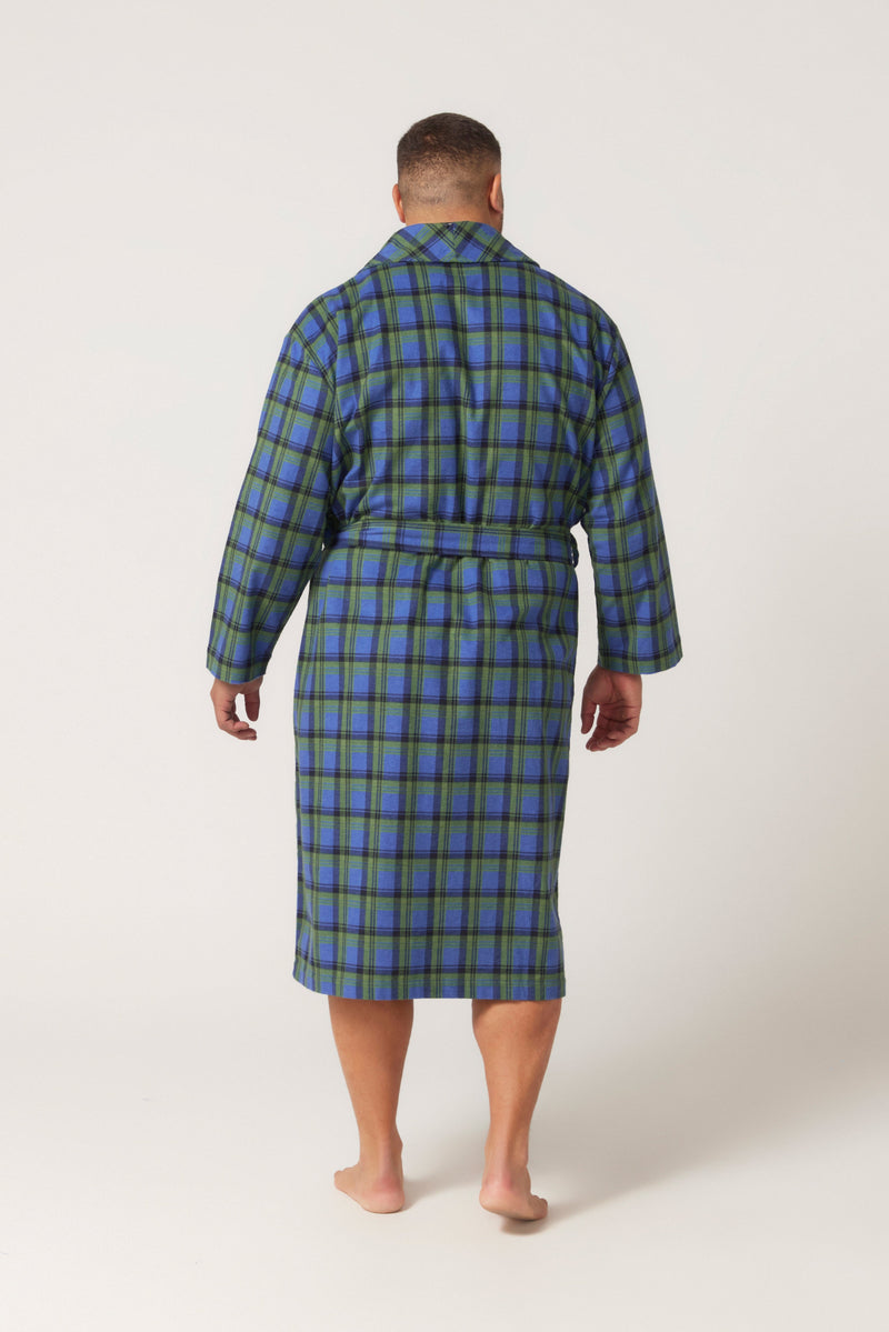 Load image into Gallery viewer, Contare Mens Flannelette Long Sleeve Robe
