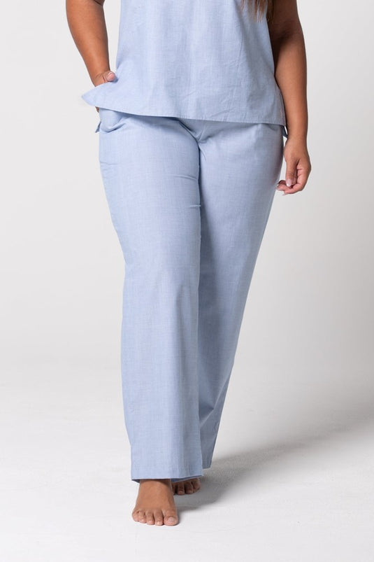 Contare Women’s Refined Cotton Straight Leg Pant - Chambray