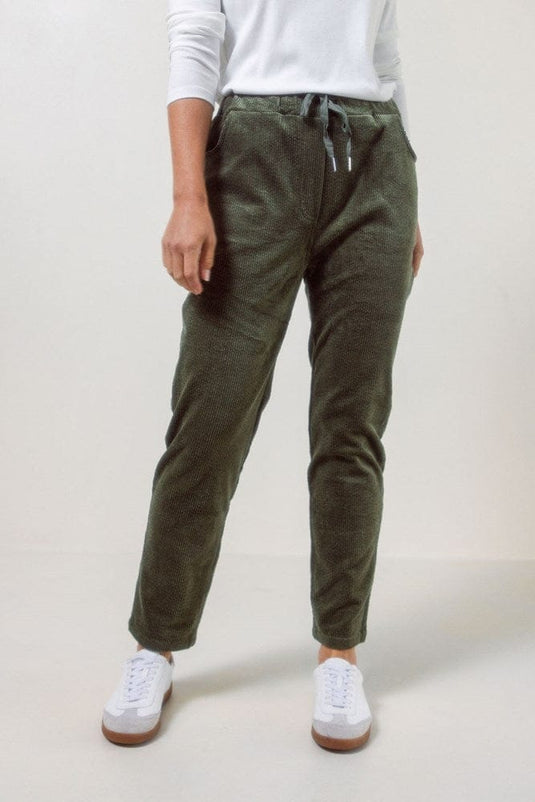 See Saw Womens Cord Elastane Jogger - Khaki