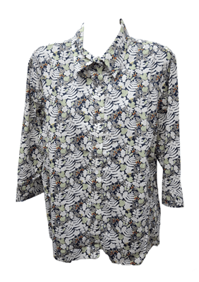 Country Classic Collection Womens 3/4 Print Blouse