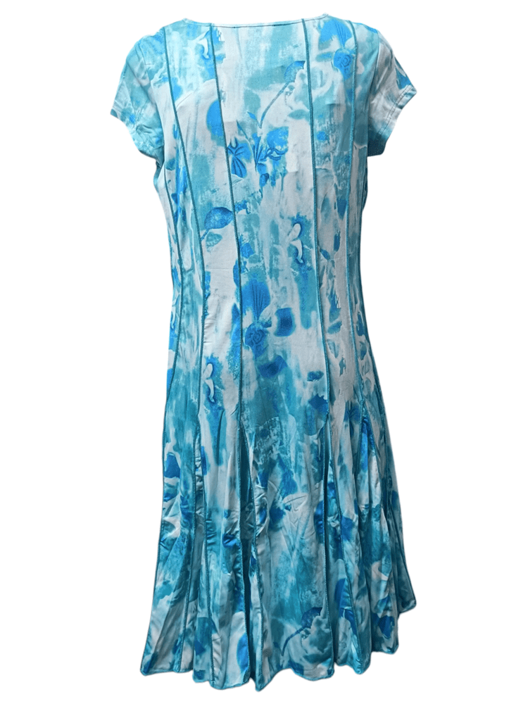 Load image into Gallery viewer, Tango Mango Womens Pleated Cap Sleeve Dress - Teal Wash
