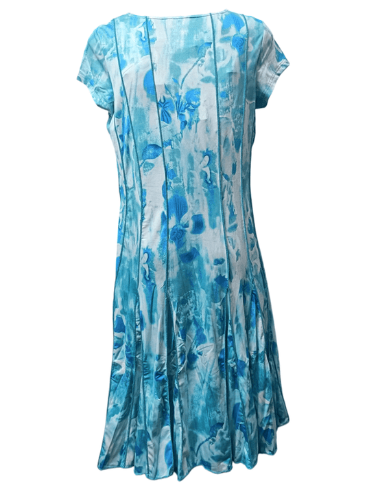 Tango Mango Womens Pleated Cap Sleeve Dress - Teal Wash