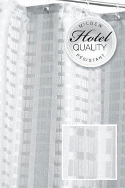 Robert Green Box Stripe Shower Curtain - White