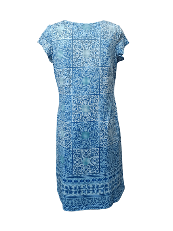 Load image into Gallery viewer, Tango Mango Womens Scoop Neck Shift Dress - Blue Floral
