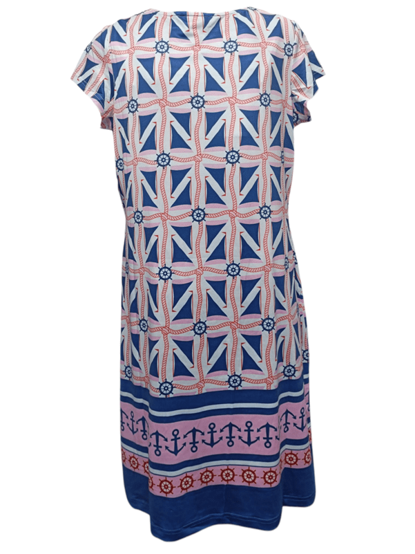 Load image into Gallery viewer, Tango Mango Womens Scoop Neck Shift Dress - Ship Print
