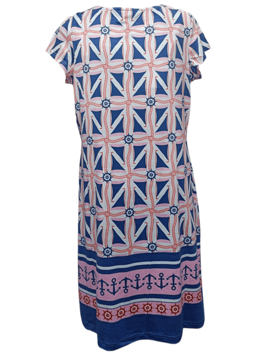 Tango Mango Womens Scoop Neck Shift Dress - Ship Print