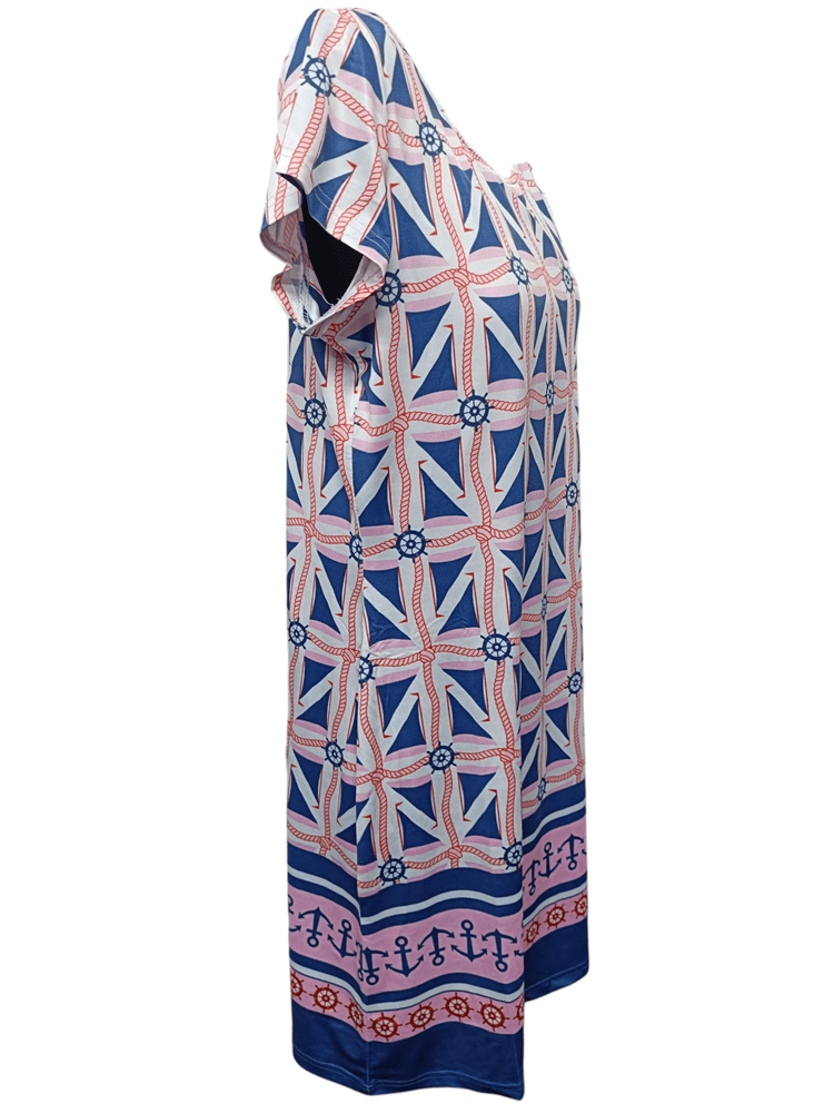 Load image into Gallery viewer, Tango Mango Womens Scoop Neck Shift Dress - Ship Print
