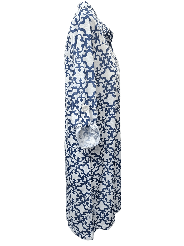 Load image into Gallery viewer, Tango Mango Womens 3/4 Sleeve Button Up V-Neck Dress
