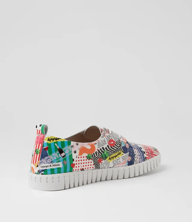 Load image into Gallery viewer, Django &amp; Juliette Huston Collage 2 White Patent Leather Sneakers
