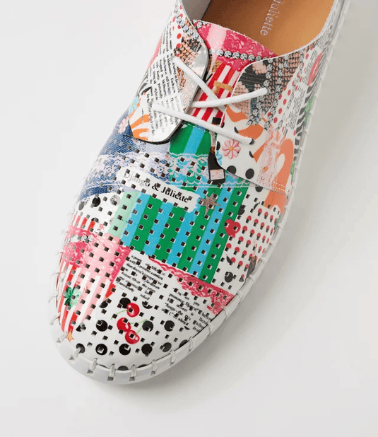 Django & Juliette Huston Collage 2 White Patent Leather Sneakers