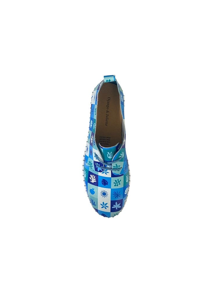 Load image into Gallery viewer, Django &amp; Juliette Womens Huskies Sneakers - Blue Squares
