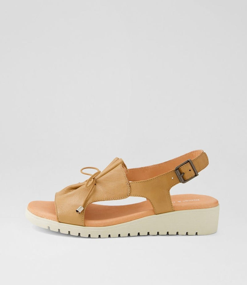 Load image into Gallery viewer, Django &amp; Juliette Womens Malika Leather Sandals - Dark Tan Almond
