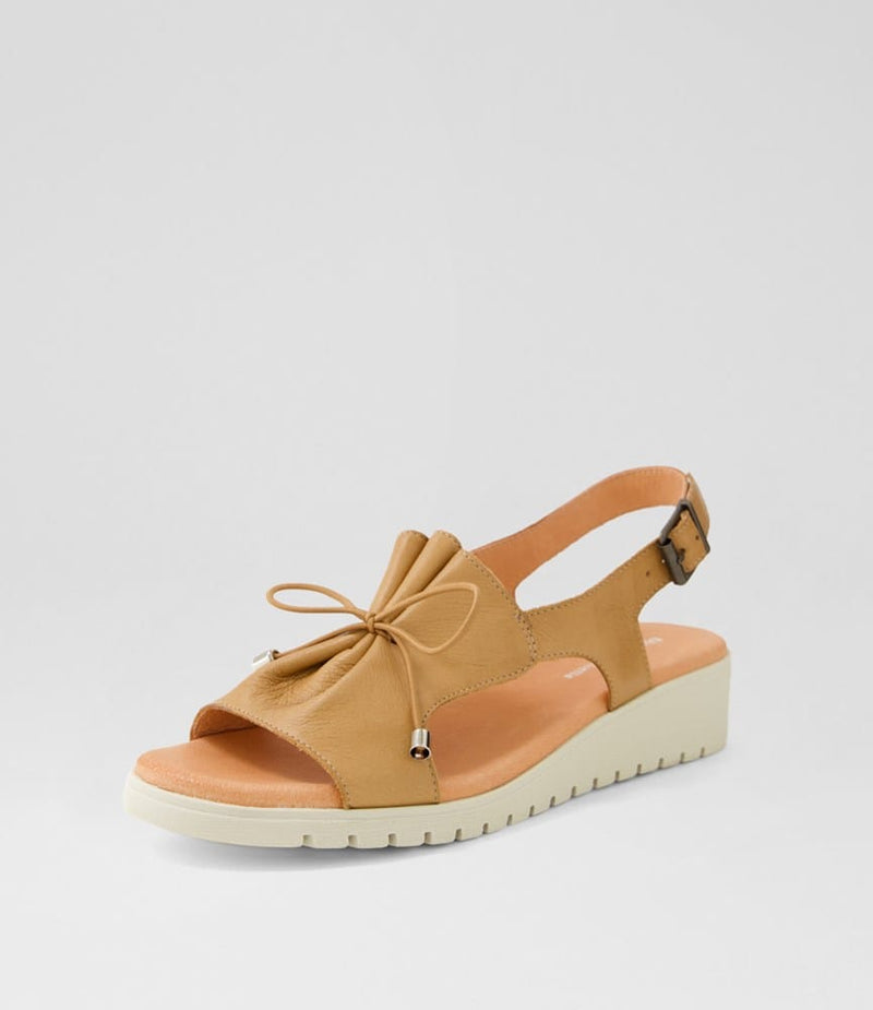 Load image into Gallery viewer, Django &amp; Juliette Womens Malika Leather Sandals - Dark Tan Almond
