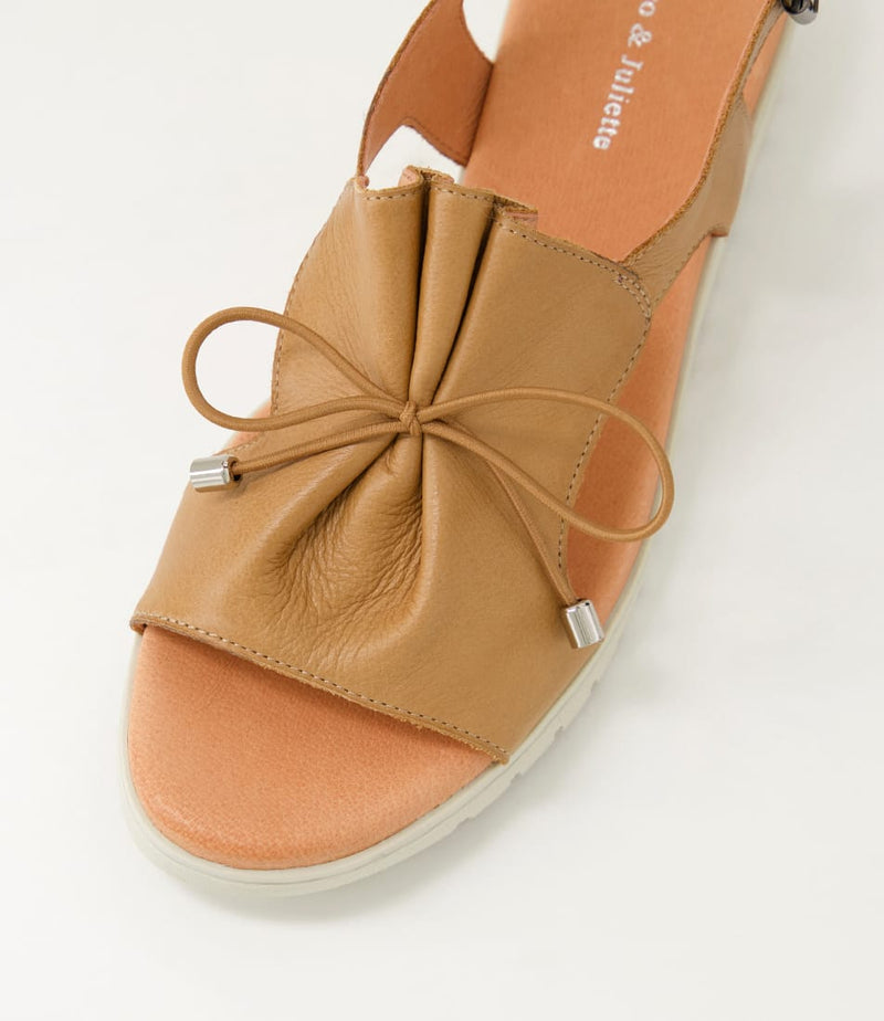 Load image into Gallery viewer, Django &amp; Juliette Womens Malika Leather Sandals - Dark Tan Almond
