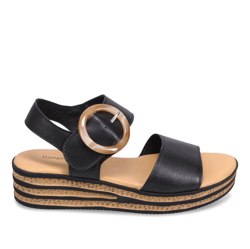 Load image into Gallery viewer, Django &amp; Juliette Cubbie Platform Sandal - Black

