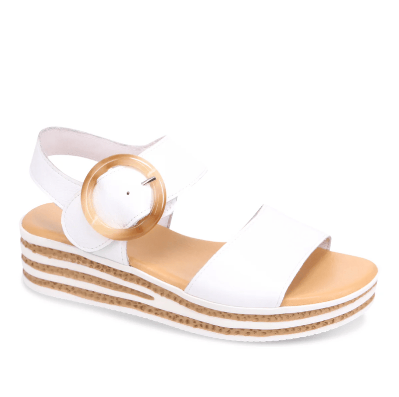 Load image into Gallery viewer, Django &amp; Juliette Cubbie Platform Sandal - White
