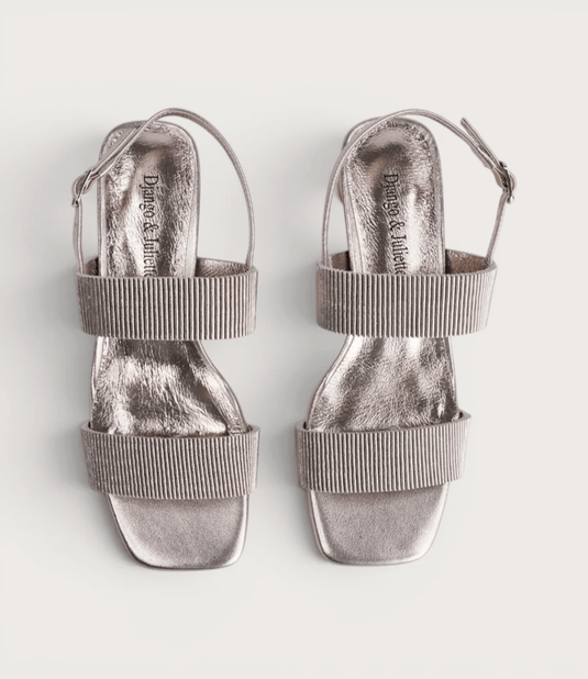Django & Juliette Womens Hatsee Leather Sandals - Argento
