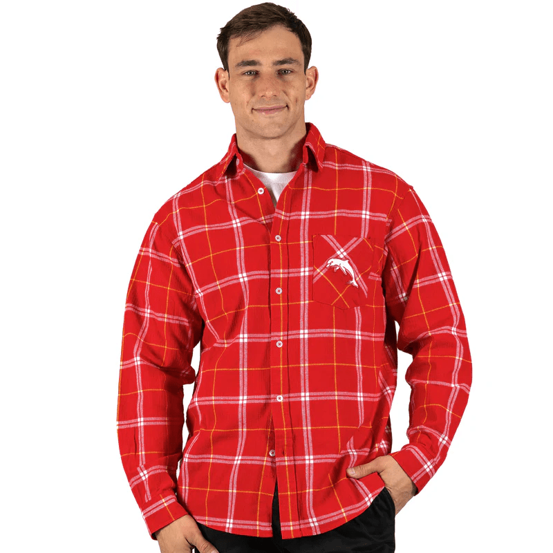 Load image into Gallery viewer, NRL Mens &#39;Mustang&#39; Flannel Shirt - Dolphins
