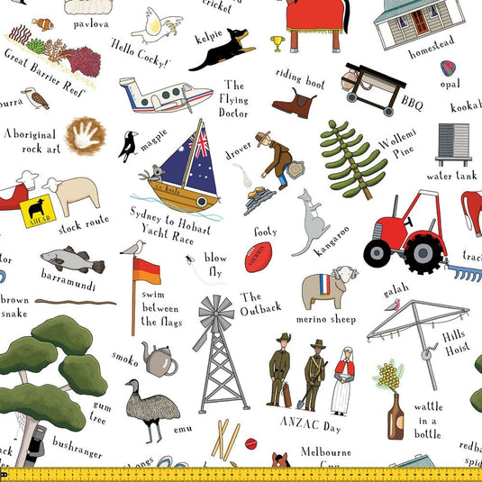 Red Tractor Designs "This is Australia" Cotton Drill