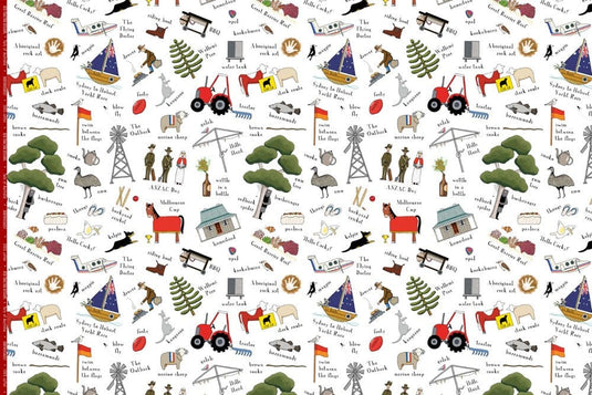 Red Tractor Designs "This is Australia" Cotton Drill
