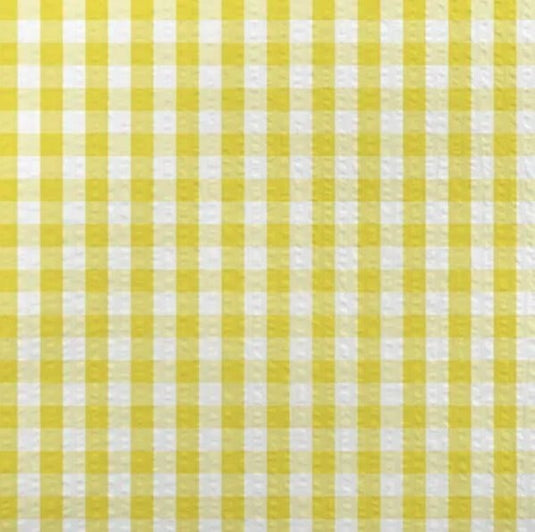 Devonstone Gingham Seersucker 140cm Gold - 1 Metre