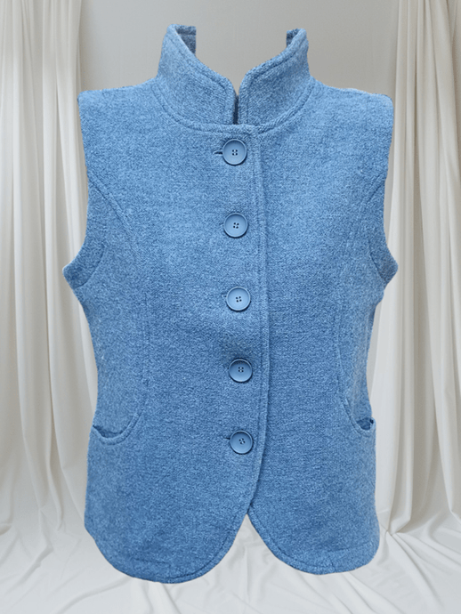 See Saw Womens 100% Boiled Wool High Collar Vest