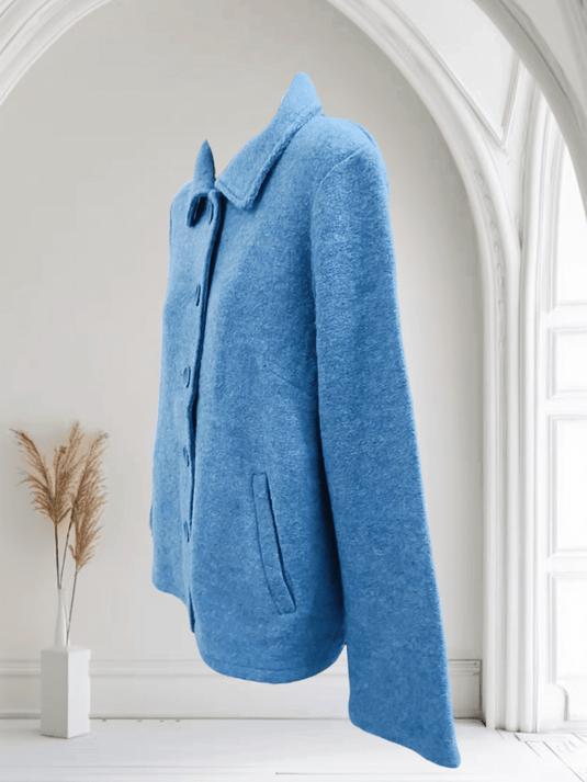 See Saw Womens 100% Boiled Wool Collared Jacket