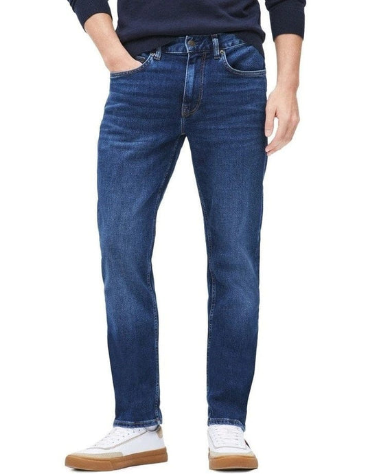 Tommy Hilfiger Mens Straight Dark Blue Denton Jeans