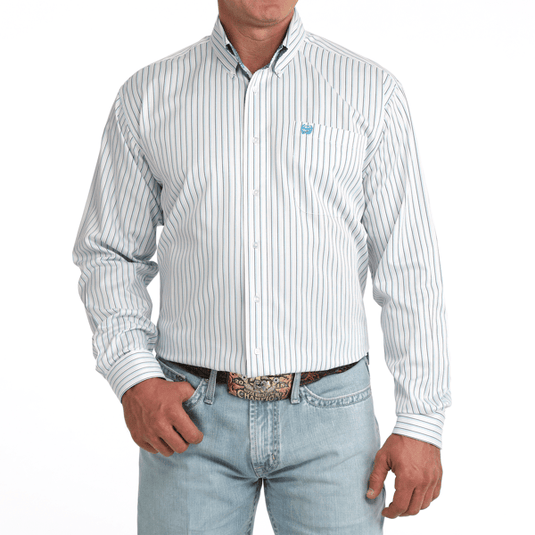 Cinch Mens Classic Fit Striped Long Sleeve Shirt