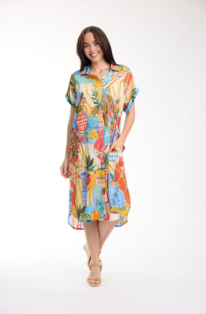 Load image into Gallery viewer, Orientique Womens Picnic Digital Dress Shirt Collar
