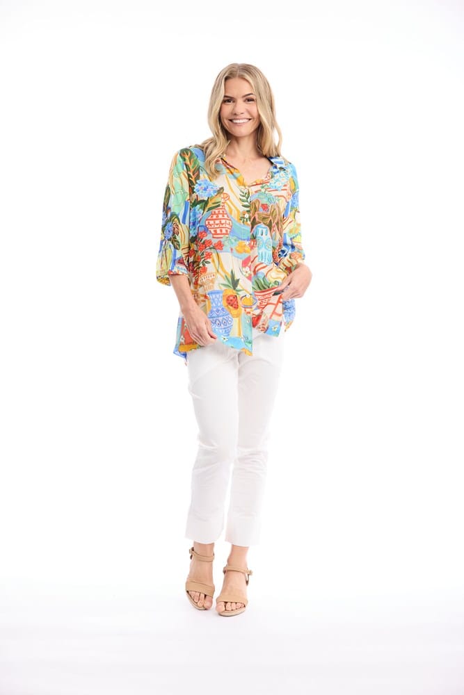 Load image into Gallery viewer, Orientique Womens Picnic Digital Collared Shirt
