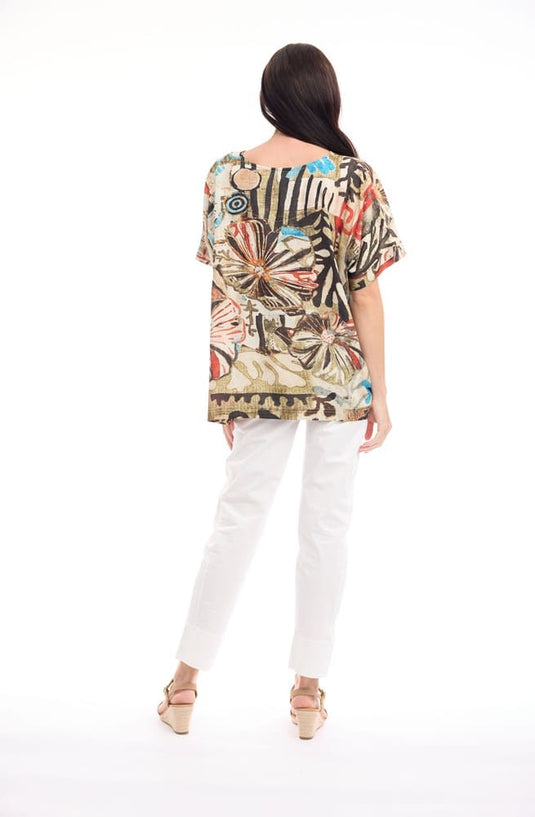 Orientique Womens Digital Top Boxy