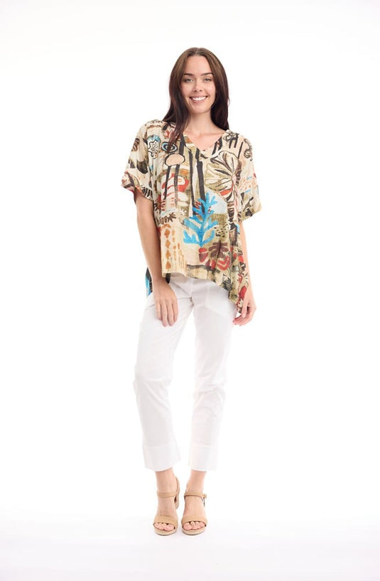 Orientique Womens Digital Top Boxy