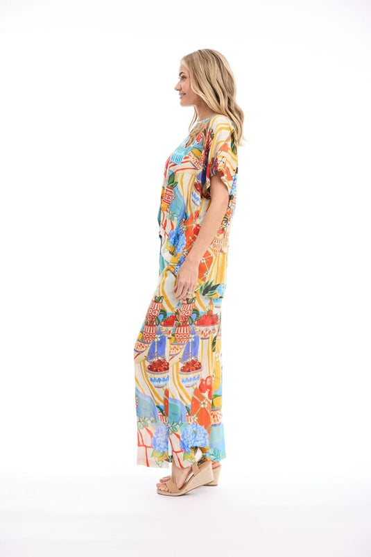 Orientique Womens Picnic Digital Top Pleated