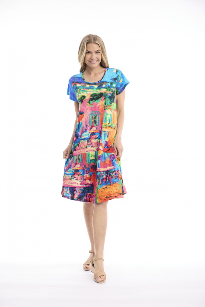 Load image into Gallery viewer, Orientique Womens Dress Shift Flair Crew
