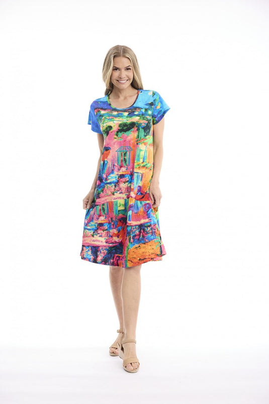 Orientique Womens Dress Shift Flair Crew