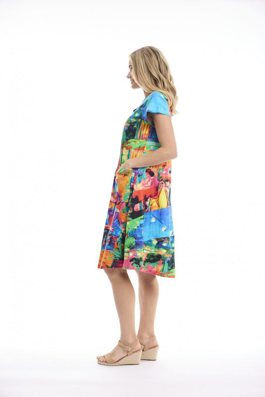 Orientique Womens Dress Shift Flair Crew