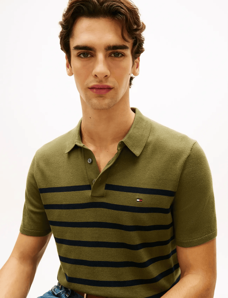 Load image into Gallery viewer, Tommy Hilfiger Mens Essential Cotton Knitted Polo - Dark Artichoke
