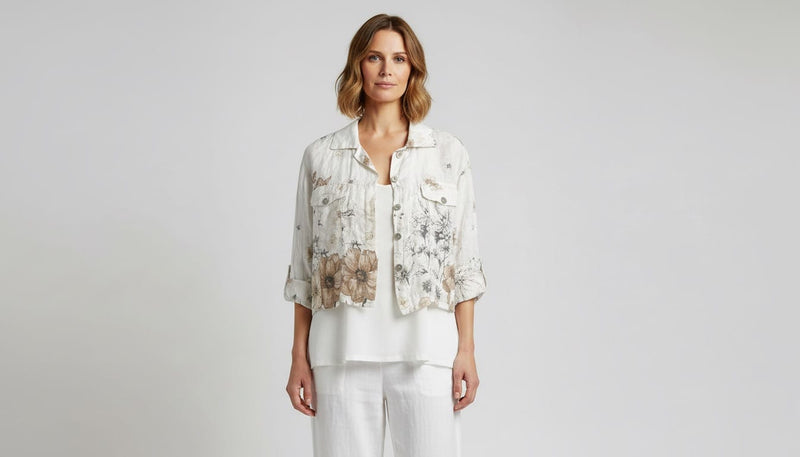 Load image into Gallery viewer, E.Talia Womens Fiore Lino Jacket
