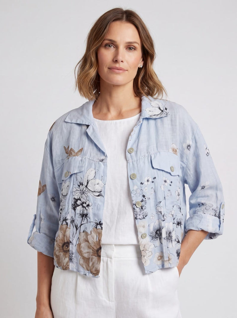 Load image into Gallery viewer, E.Talia Womens Fiore Lino Jacket
