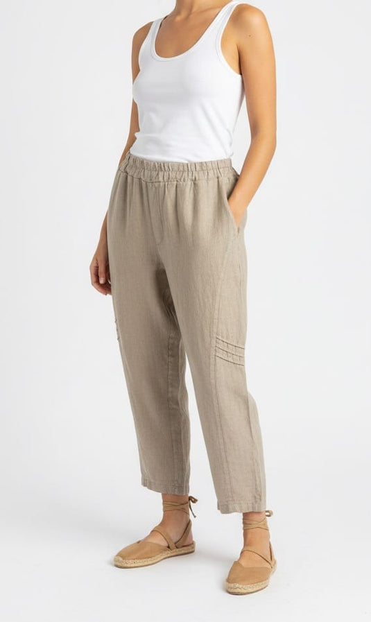 E.Talia Womens Linen Comfort 3/4 Pants