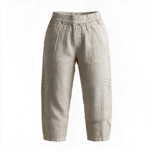 E.Talia Womens Linen Comfort 3/4 Pants