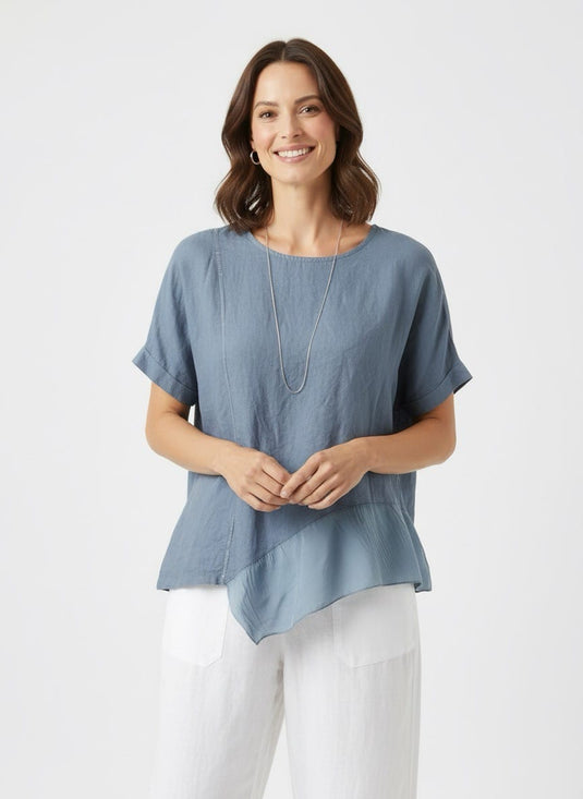 E.Talia Womens Essenza Lino Silk Top