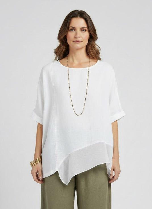 E.Talia Womens Essenza Lino Silk Top
