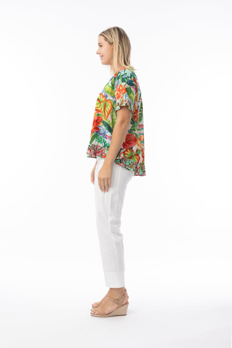 Load image into Gallery viewer, Orientique Womens Equador Top Frill
