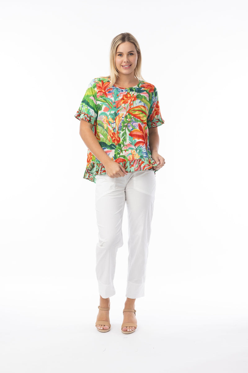 Load image into Gallery viewer, Orientique Womens Equador Top Frill
