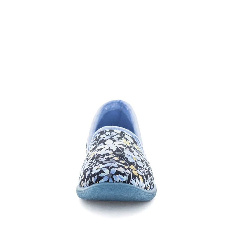 Load image into Gallery viewer, Panda Womens Erica Slippers - Blue/Yellow Floral
