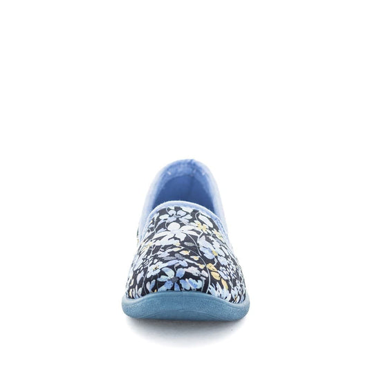 Panda Womens Erica Slippers - Blue/Yellow Floral